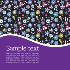 Postcard for text with a vegetative ornament of flowers
