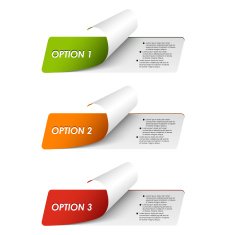 Set of colorful sample options stickers N2