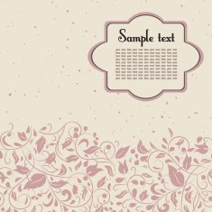 postcard in pink and beige colours with floral ornament N2