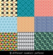 Nine geometric patterns and seamless