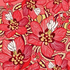 Flowers seamless bright wallpaper - vector pattern N2