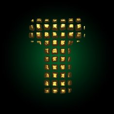 vector golden letter t N5