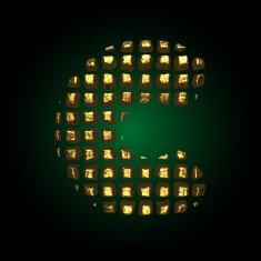vector golden letter c N6