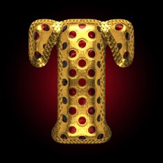 vector golden and red letter t N3
