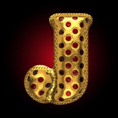 vector golden and red letter j N2