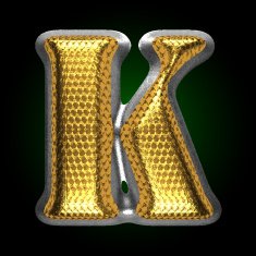 vector silver figure with gold k