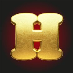 vector golden letter N60