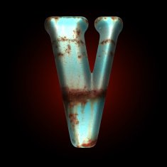 Vector old metal letter N126