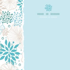 Blue and gray plants square torn seamless pattern background