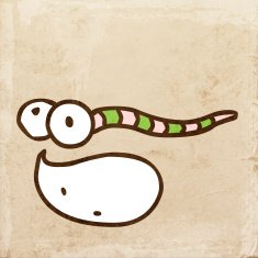 Cute Worm With Speech Balloon on Grunge Background N2