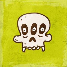 Monster Skull on Grunge Background N2