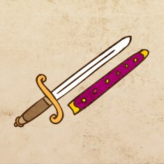 Sword and Sheath on Grunge Background N2