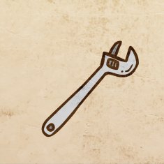 Adjustable Wrench on Grunge Background N2