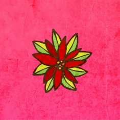 Poinsettia on Grunge Background N2