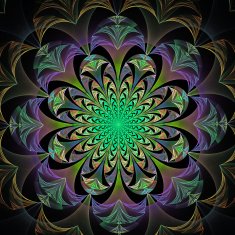 Beautiful abstract flower in gray green and purple N2