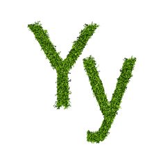 Isolated grass alphabet