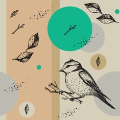 Seamless vector texture with birds