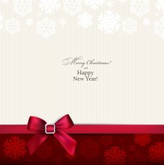 Greeting card with red bow N4