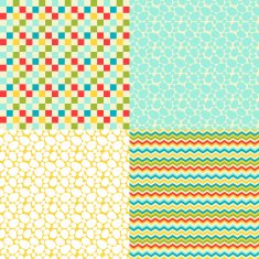 Happy Easter set of seamless patterns