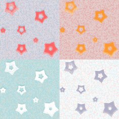 Stars and dots geometric seamless patterns