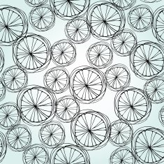 Abstract seamless doodle round texture N2