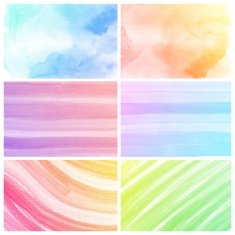 Set of Colorful water color painting background N239