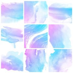 Set of Colorful water color painting background N307