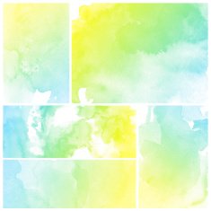 Set of Colorful water color painting background N338