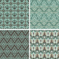 Vector set with vintage seamless patterns
