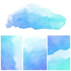 Set of colorful Abstract water color painting background N108