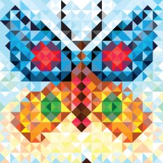 Seamless butterfly pattern of geometric shape N2