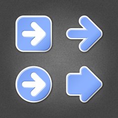 Blue arrow sticker direction label sign internet icon noise texture