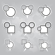 Speech bubble on white with clipping path