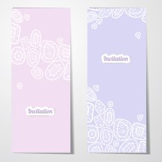 Set of beautiful wedding invitations N2
