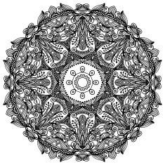 black and white circle ornament ornamental round lace N2