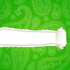 Torn paper with a paisley pattern N5