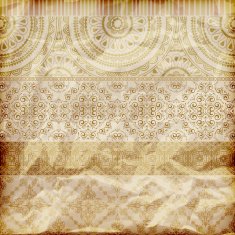seamless floral borders on crumpled golden foil paper N2