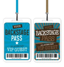 Set of blue and brown Backstage Pass template designs