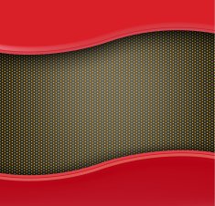 red plastic on gold pattern background