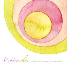Abstract circle watercolor painted background N5