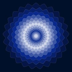 ornamental geometric hand-drawing bright blue spectral colored vector background