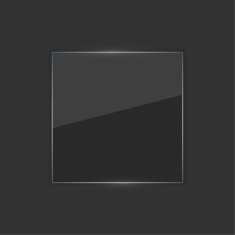 Glowing glossy glass panel