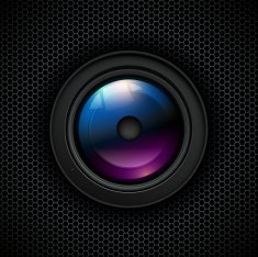 Background with photo lens icon N3