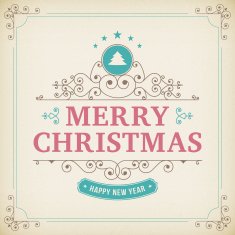 merry christmas vintage ornament on paper background