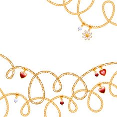 Different golden chains with red beads N2