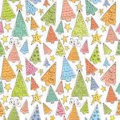 Pattern with funny christmas trees