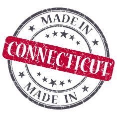 made in Connecticut red round grunge isolated stamp N2