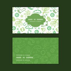 Vector ecology symbols horizontal frame pattern business cards set