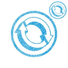 Loop arrows conceptual symbol sketch lined hand drawn texture N2