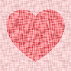 red Heart on canvas texture